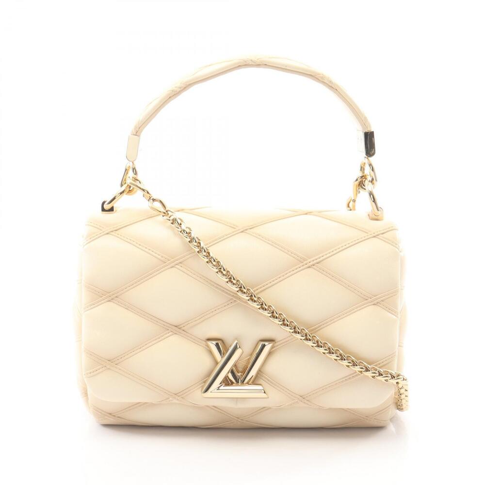 Louis Vuitton Vanilla Top Handle Bag Leather Beige Tan